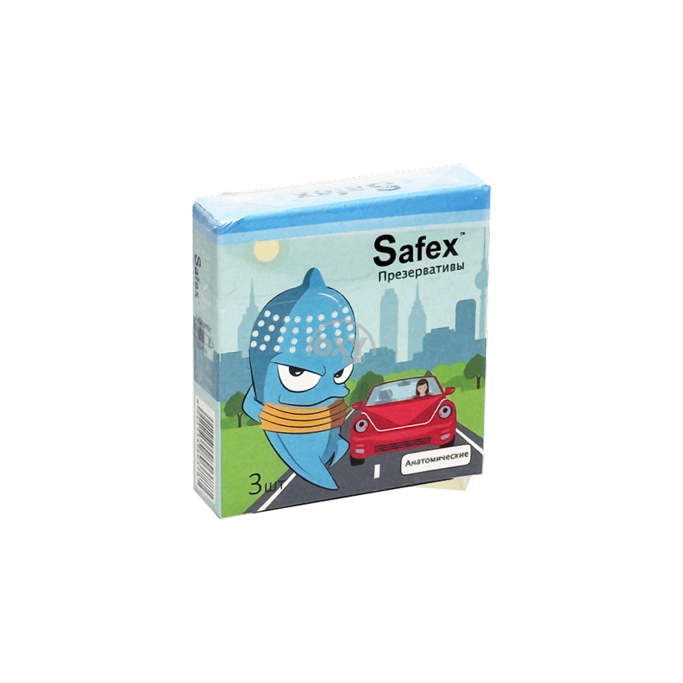“Safex” anatomik prezervativlar, 3 dona