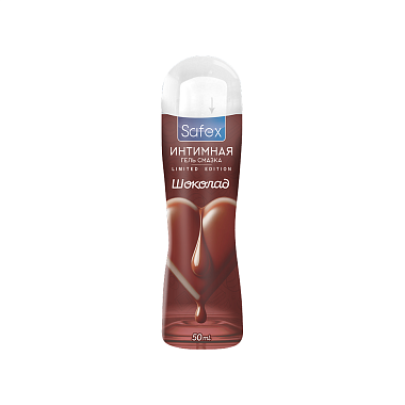 Intim geli-smazka Safex shokolad ta’mi bilan, 50 ml