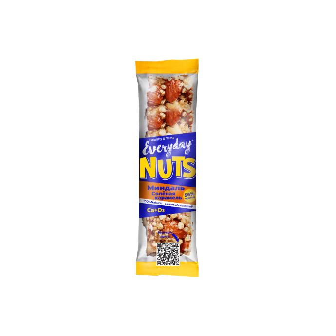 Батончик ореховый Everyday Nuts миндаль-солён.карамель 40г