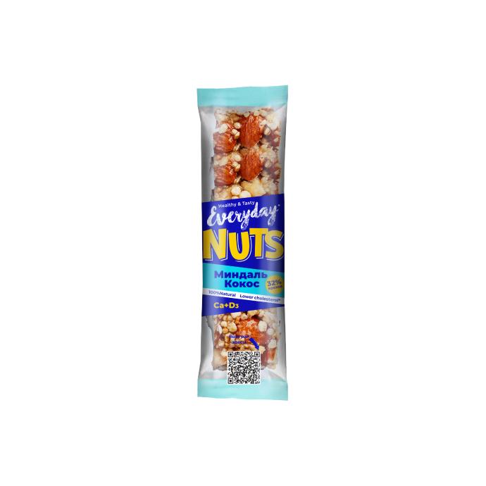 Батончик ореховый Everyday Nuts миндаль-кокос 40г